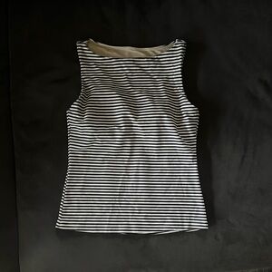 Nautical Midnight Stripe Boatneck Tankini